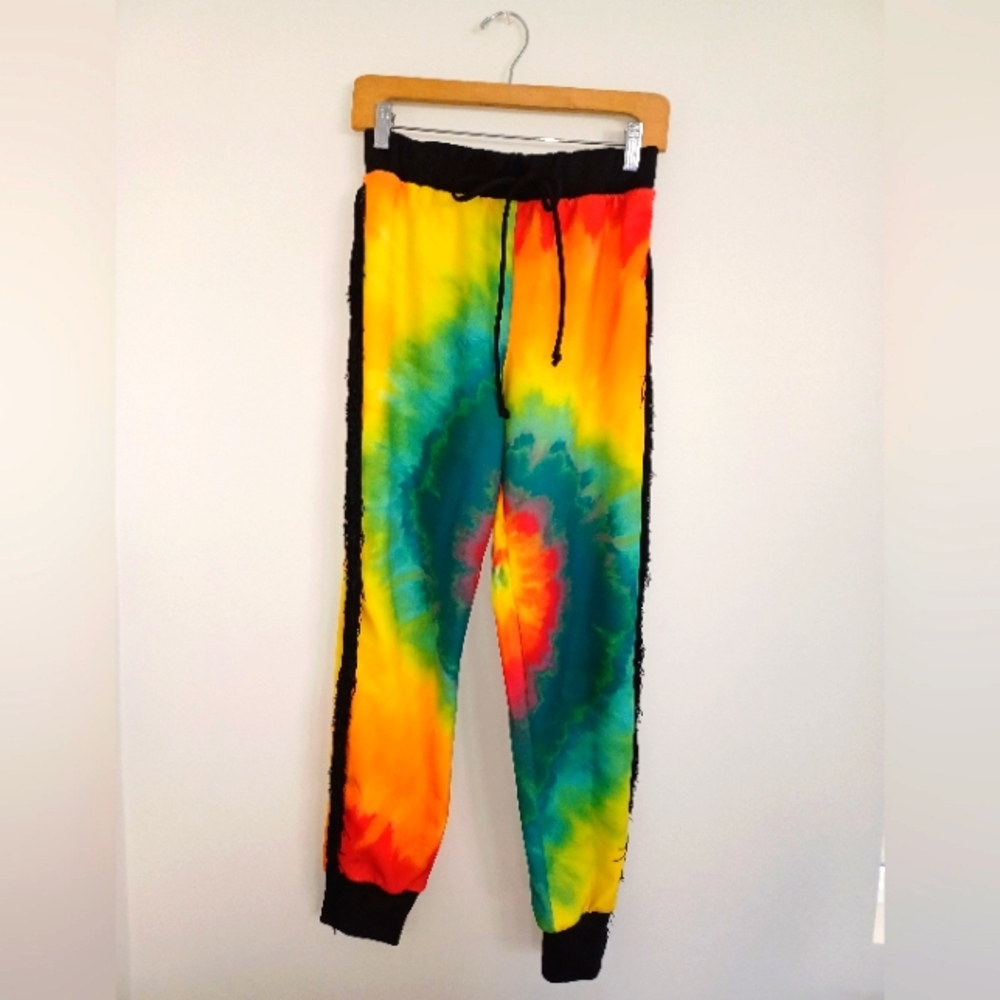 Rasta Fringe Pants Sweatpants Joggers Bob Marley Style Rainbow (Brand New)